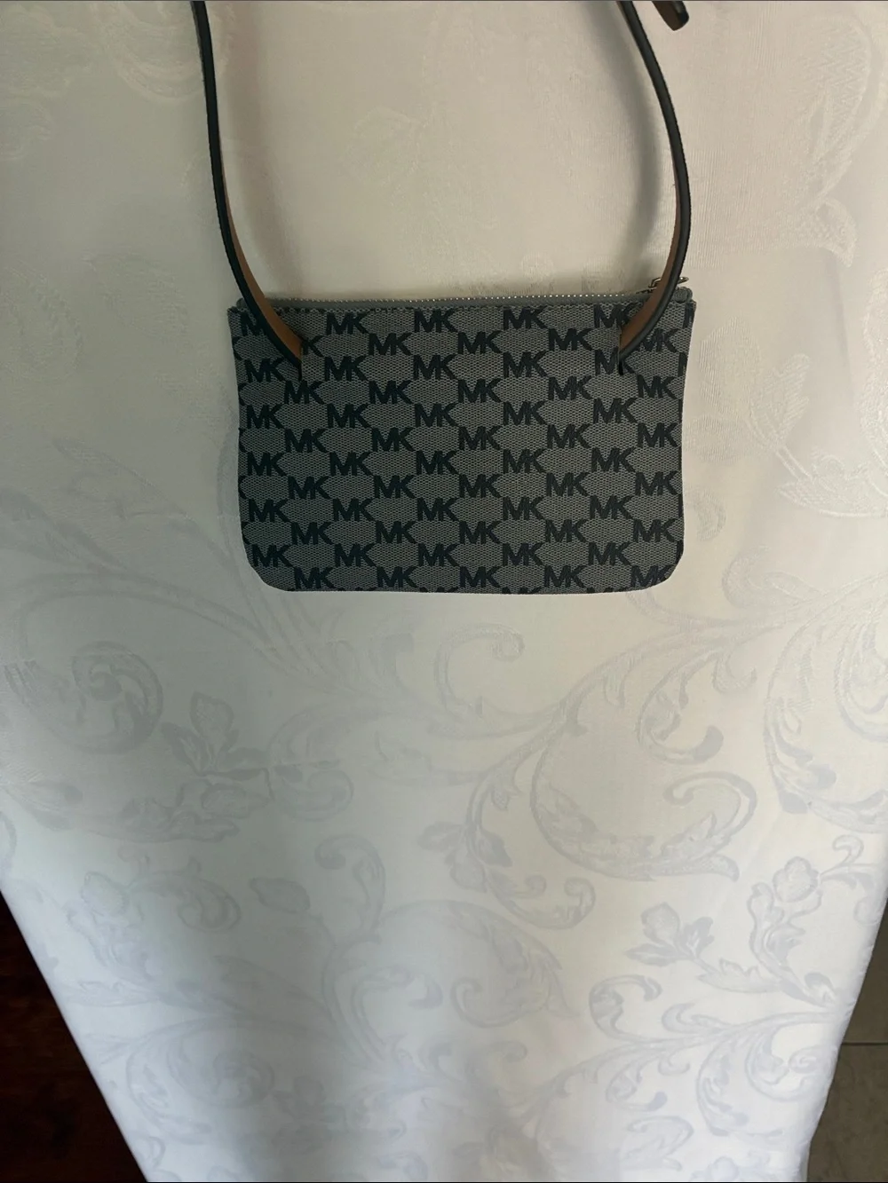 Michael Kors Black and Gray MK Logo Fanny pack .  8”